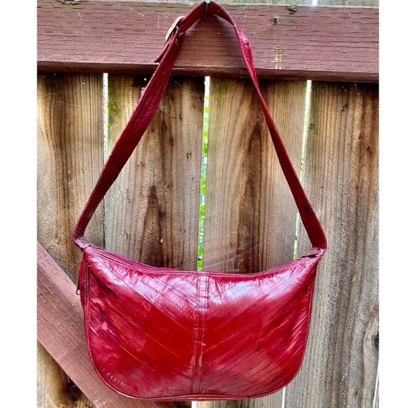 Handbags - Vintage Oxblood Eel Skin Purse
